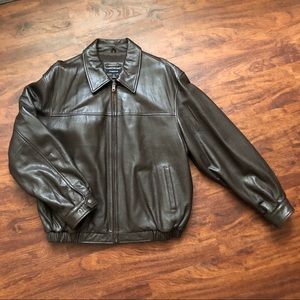 Colebrook Men’s Dark Brown Leather Jacket